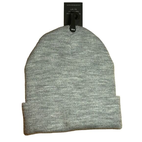 David and Young Be Kind Beaded Light Gray Knit Stretch Beanie Cap Winter Hat NWT - Picture 2 of 13